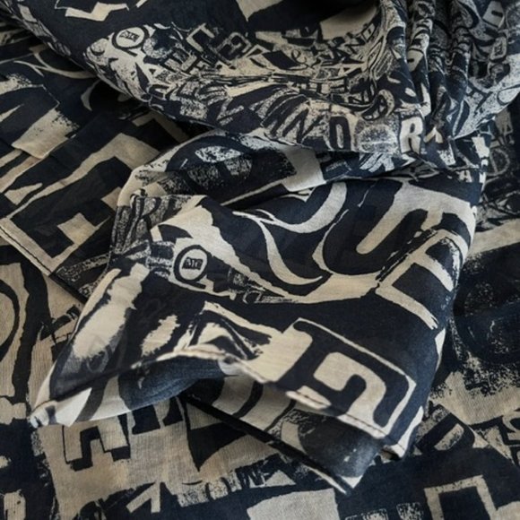 Alexander McQueen Grafitti Print Silk Scarf - Picture 3 of 4